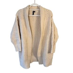 moon & madison Cream Textured Cardigan Size XXS Neutral Minimalist Cozy